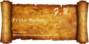 Frits Márton névjegykártya