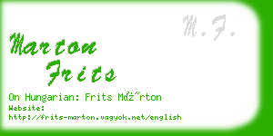 marton frits business card